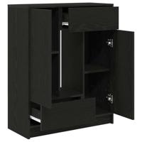 Dressoir met lades en deuren 73x31x90 cm zwart eikenkleurig - thumbnail