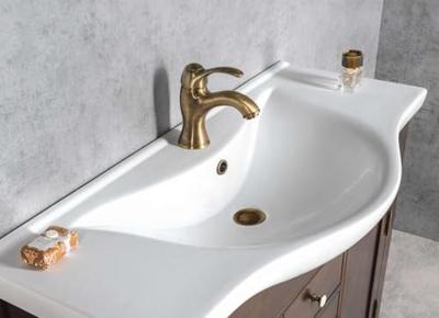 Wastafelmengkraan Sapho Kirké 1-hendel Gebogen 16.6 cm Brons (incl. clickwaste)