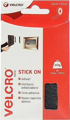 VELCRO® VEL-EC60225 Klittenband Om vast te plakken Haak- en lusdeel (l x b) 500 mm x 20 mm Zwart 0.5 m