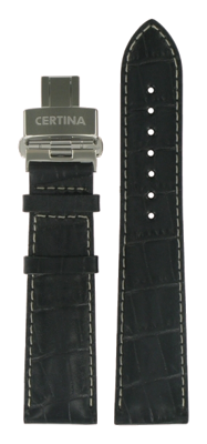 Horlogeband Certina C001639 / C600014933 Leder Zwart 21mm