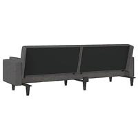 Slaapbank 2-zits met 2 kussens stof donkergrijs - thumbnail