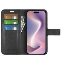 Casecentive Leren Wallet case met sluiting iPhone 16 Pro zwart - thumbnail