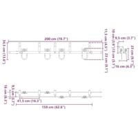 Doos met onderdelen voor schuifdeur 200 cm staal zwart - thumbnail