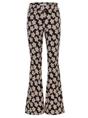LOOXS Little winter flare broek meisjes - zwart - bloemenveld - thumbnail