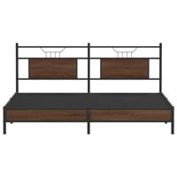 Bedframe zonder matras bewerkt hout bruin eikenkleur 160x200 cm - thumbnail