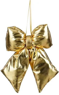 Mica Decorations kunststof kerst ornament strik 29cm goud