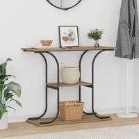 Wandtafel met plank met opslag artisanaal eikenkleurig 101 x 35 x 80.5 cm - thumbnail