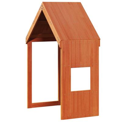 Stapelbed met dak massief grenenhout wasbruin 90x190 cm