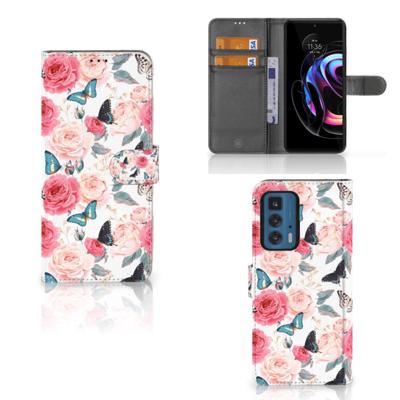 Motorola Edge 20 Pro Hoesje Butterfly Roses Motorola Edge 20 Pro Hoesje Butterfly Roses