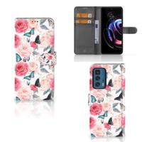 Motorola Edge 20 Pro Hoesje Butterfly Roses - thumbnail