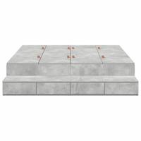 Opbergbedframe Beton Grijs 236.5 x 160 x 31.5 cm Bewerkt hout - thumbnail
