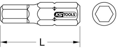 KS Tools 911.3696 Inbus-bit Speciaal staal Vernikkeld C 8 1 stuk(s)