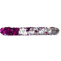 LG Imports klaparmband fuchsia/zilver 22 x 2,8 cm - thumbnail