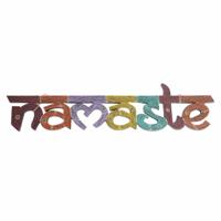 Houten Muurdecoratie - Namaste - Gekleurde Stippen (ca 60 x 15 cm) - thumbnail