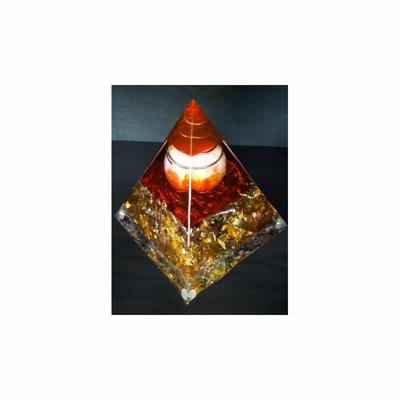 Orgonite Piramide Rood/Goud Orgonite Piramide Rood/Goud