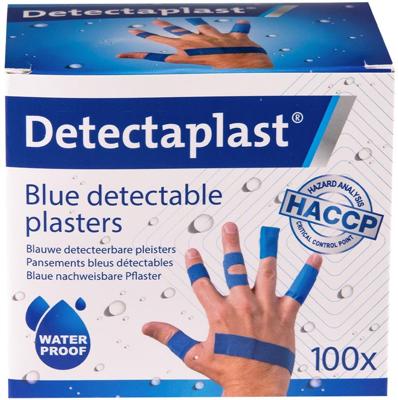 Waterafstotende blauwe pleister Detectaplast assorti 100 stuks