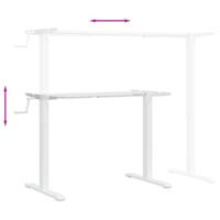 Zit-sta bureauframe (94-135)x60x(70-114) cm staal wit - thumbnail