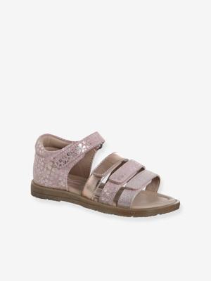 Leren sandalen voor kinderen met gesloten hiel, kleuterschoolcollectie veel roze