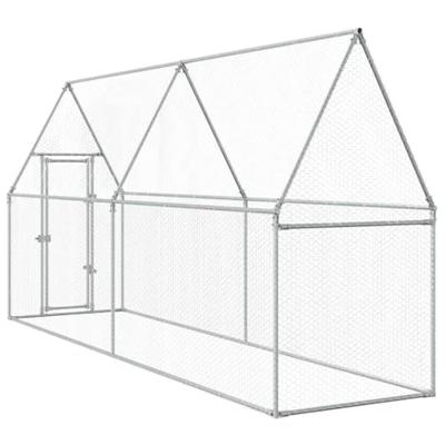 VidaXL Kippenhok 400x100x190 cm gegalvaniseerd staal zilverkleurig VidaXL Kippenhok 400x100x190 cm gegalvaniseerd staal zilverkleurig