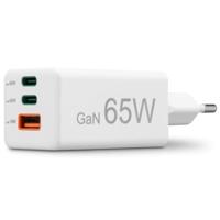 Hama Snellader 2x USB-C PD 1x USB-A QC Mini-oplader 65W Wit - thumbnail