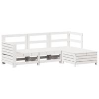 4-delige Loungeset massief grenenhout wit - thumbnail