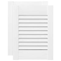 Kastdeuren louvredesign 2 st 39,5x29,5 cm wit - thumbnail