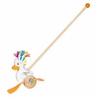 Goki houten duwdiertje eend lou - thumbnail