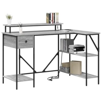 Bureau met lade Grijs sonoma 120 x 79 x 86.5 cm Bewerkt hout