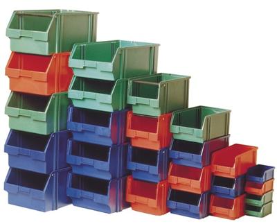 LA-KA-PE Magazijnbak | L500/450xB300xH230 mm | PS blauw | 8 stuks - LK1A BLAU LK1A BLAU