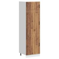 Keukenkast Lucca bewerkt hout oud houtkleurig - thumbnail