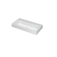 INK Momento Wastafel Polystone met 1 Kraangat - 900x450x90 mm - Glans Wit - thumbnail