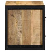 Nachtkastjes 2 st 40x35x40 cm massief ruw hout mango - thumbnail