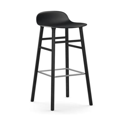 Normann Copenhagen Form barkruk H75 Black vierpoot zwart eikenhout