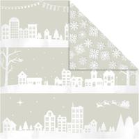 Vivi Gade Design papier, huizen en sneeuwvlokken, vel 30,5x30,5 cm, 180 gr, 3 vel/ 1 doos - thumbnail