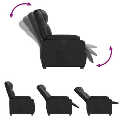 Fauteuil verstelbaar kunstleer zwart