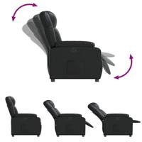 Fauteuil verstelbaar kunstleer zwart - thumbnail