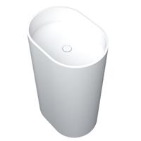 Wastafel Vrijstaand Crosstone Wendy 53x38x90 cm Solid Surface Ovaal Mat Wit - thumbnail