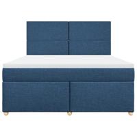 Boxspring met matras stof blauw 180x200 cm - thumbnail