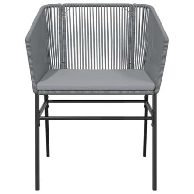 5-delige Tuinset met kussens poly rattan glas grijs - thumbnail
