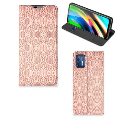 Motorola Moto G9 Plus | Hoesje met Magneet | Pattern Orange