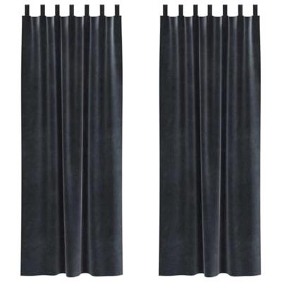 VidaXL Verduisterende gordijnen 2 pcs donkergrijs 140 x 225 cm fluweel