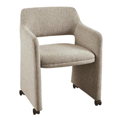 Woood Lyric eetkamerstoel met wielen Greige