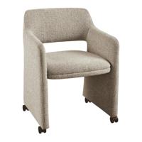 Woood Lyric eetkamerstoel met wielen Greige - thumbnail