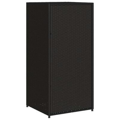 Tuinkast 55x55x111 cm poly rattan zwart