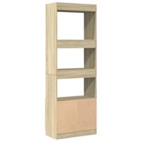 Hoge kast 63x33x180 cm bewerkt hout sonoma eikenkleurig - thumbnail