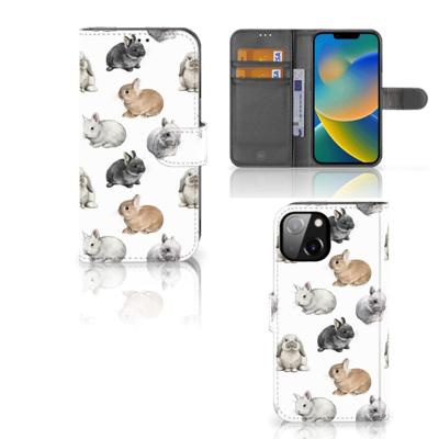 Telefoonhoesje | Met pasjeshouder | voor Apple iPhone 14 Konijntjes