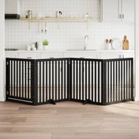 Hondenhek inklapbaar 4 panelen 320 cm populierenhout zwart - thumbnail