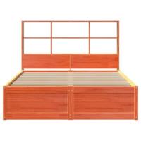 Bedframe zonder matras massief grenenhout wasbruin 160x200 cm - thumbnail