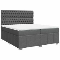 Boxspring met matras stof donkergrijs 200x200 cm - thumbnail