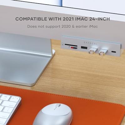Satechi USB-C klem hub iMac 24" - Silver Satechi USB-C klem hub iMac 24" - Silver